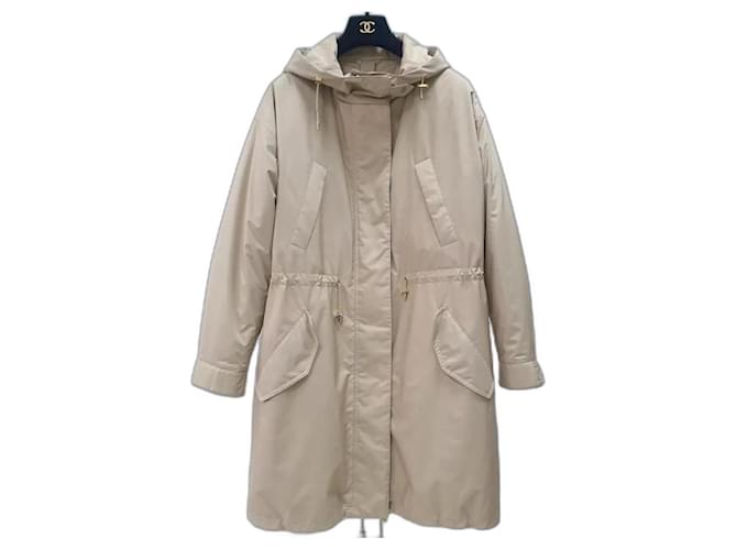 Cappotto parka in cashmere beige Loro Piana taglia 42