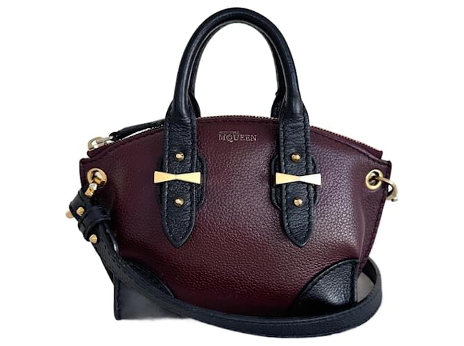 Mini Shopper Leggenda Alexander McQueen Nero Bordò