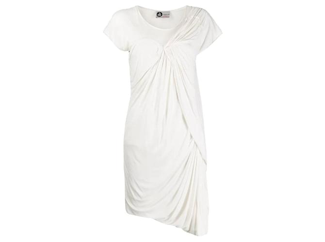 Abito drappeggiato bianco Lanvin