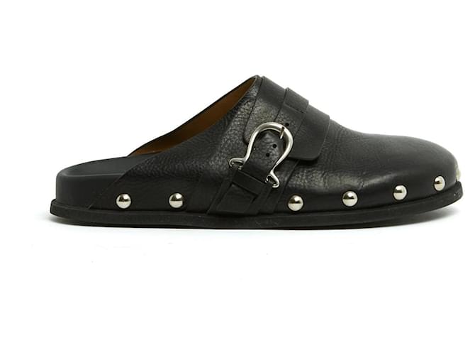 Mule Sartore EU38 Zoccoli in Pelle Nera con Borchie Pantofole Mule UK5 US7.5 Nero