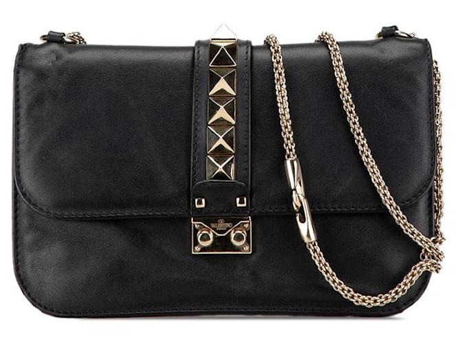 Borsa a spalla in pelle Valentino Rockstuds Nero