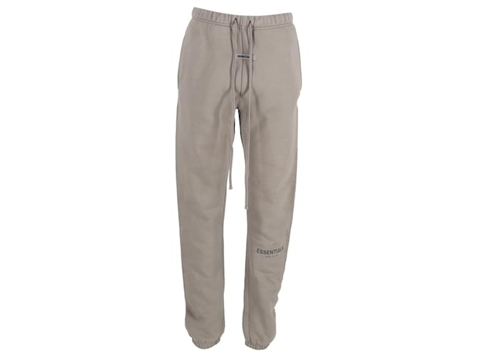 Pantaloni da jogging in cotone beige con patch logo Fear of God Essentials