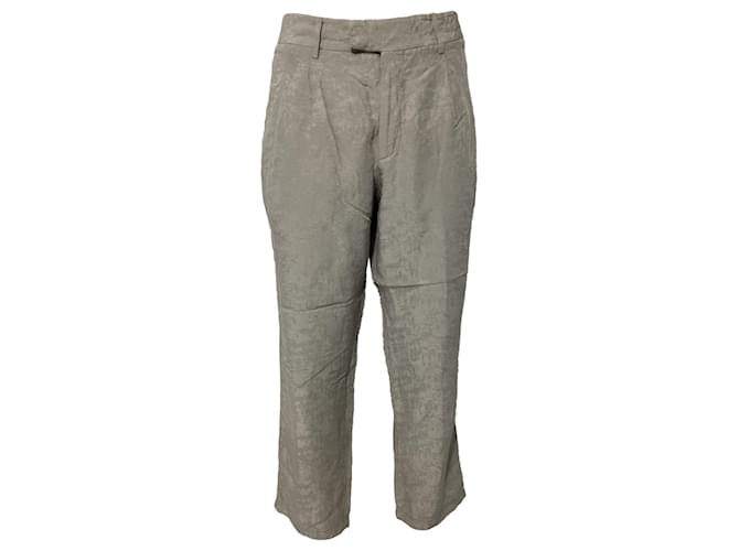 Pantaloni cropped Giorgio Armani in cotone grigio