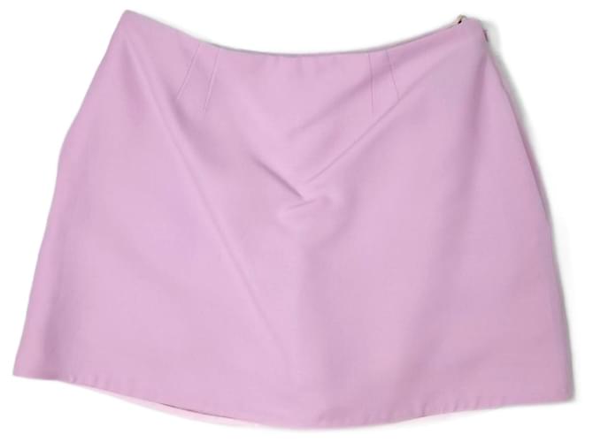 Valentino Garavani Gonna corta rosa in lana e seta Valentino