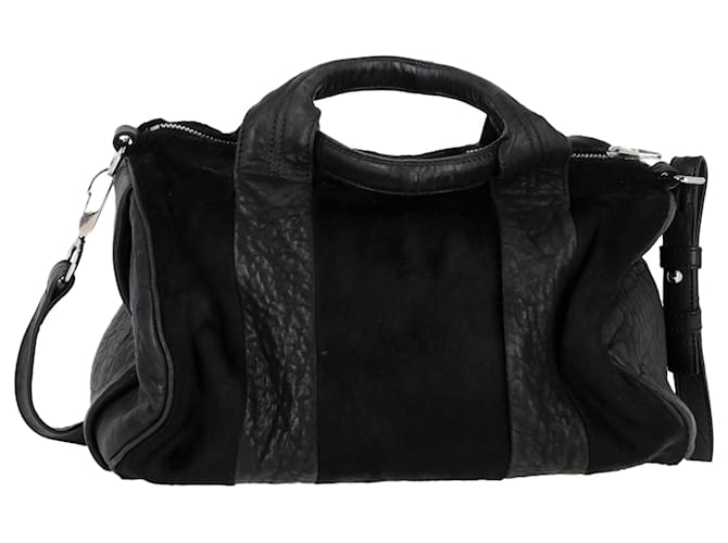 Duffle Rocco in pelle di agnello nero e pelo di pony di Alexander Wang