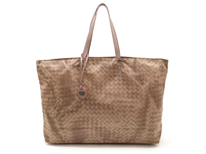 Borsa 2 in 1 in nylon e pelle Intreccio Illusion di Bottega Veneta in rosa polveroso