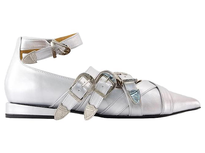 Ballerine Aj926 - Toga Pulla - Pelle - Argento Metallico