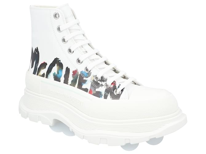 Stivali Tread Slick 'Graffiti Bianco' di Alexander McQueen