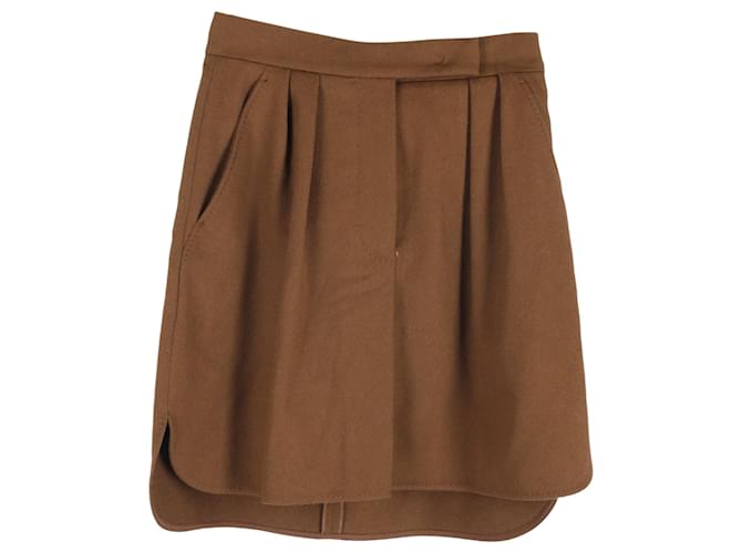 Gonna Mini Zorro Max Mara in pelo di cammello marrone Rosso