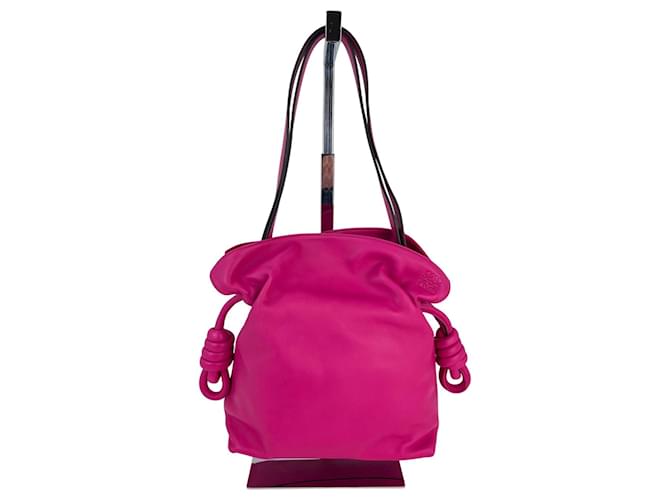 Borsa a Spalla Loewe Nappa Pink Flamenco Medium Knot Marrone