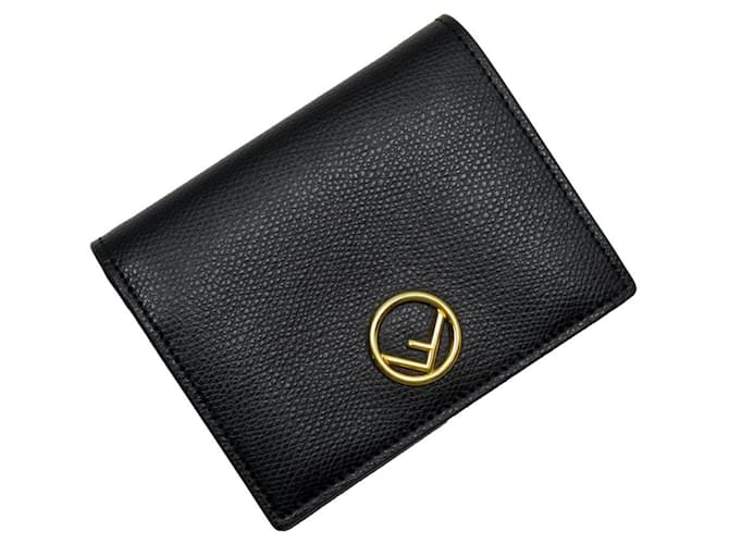 Portafoglio in pelle pieghevole Fendi Nero