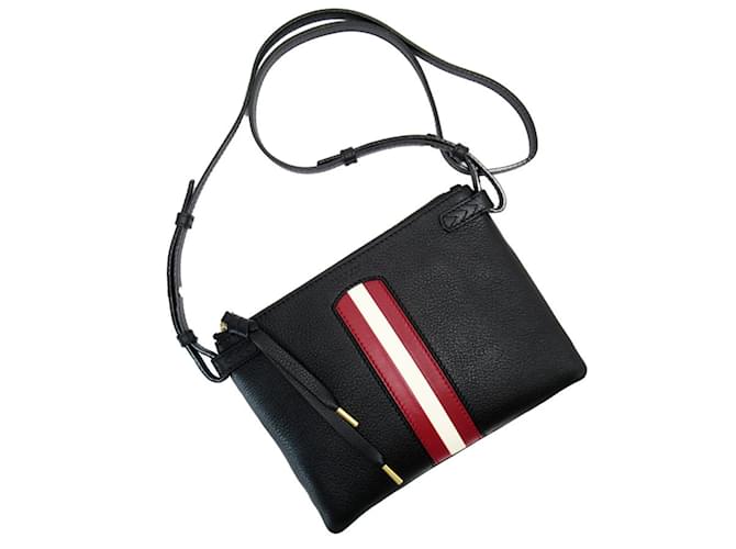 Borsa a spalla in pelle BALLY Nero Rosso Crudo