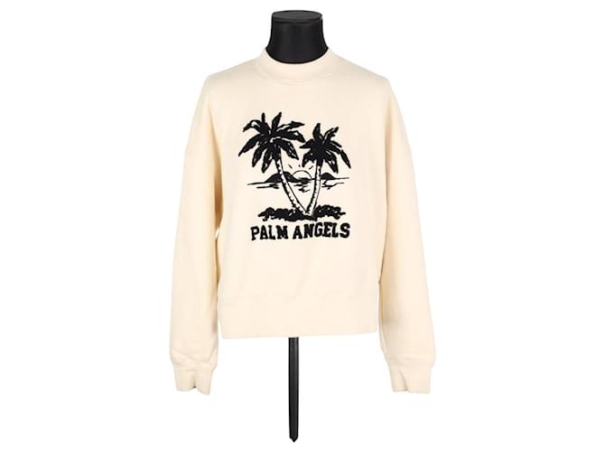 Palm Angels Felpa in cotone beige