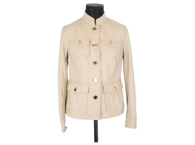 Tory Burch Giacca di pelle Beige