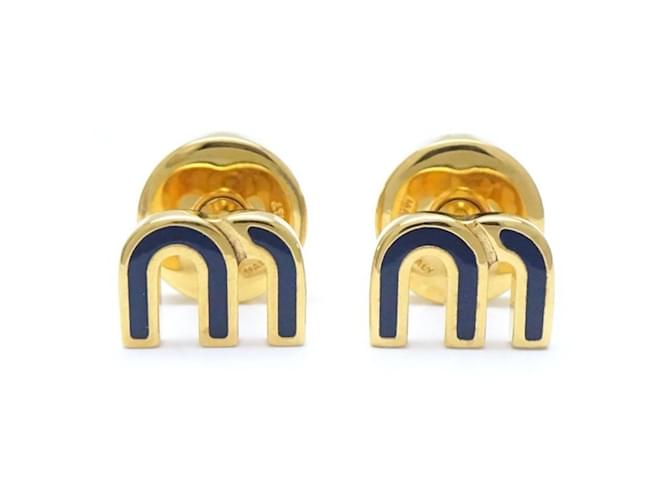 Orecchini a perno placcati in oro Miu Miu