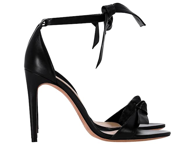 Sandali con tacco Clarita Bow di Alexandre Birman in pelle di vitello nera Nero