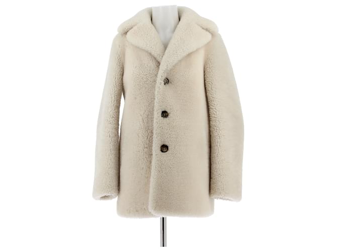 Cappotti SAINT LAURENT T.FR 40 Pelliccia Bianco