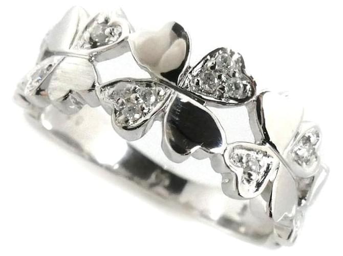 Autre Marque Anello in diamante a quadrifoglio in oro bianco K18WG