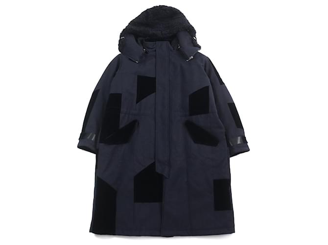 Cappotto con cappuccio in lana vergine Giorgio Armani XL Blu navy