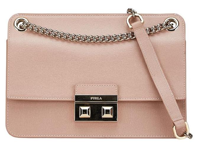 Borsa a spalla 2 in 1 in pelle Furla Rosa
