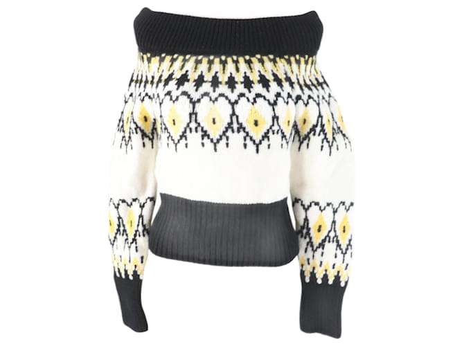 Alexander McQueen Maglione in Lana Off Shoulder XS Multicolore