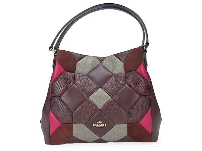 Borsa Tote in Pelle Coach 38369 Rosso Vino