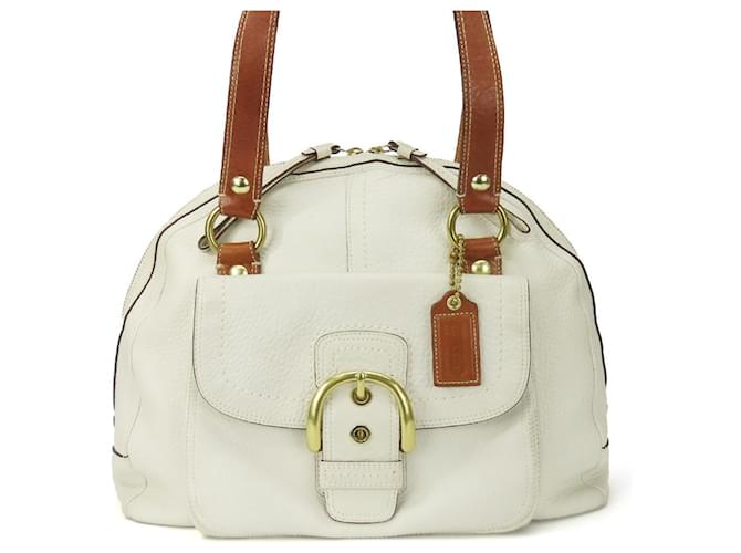 Borsa tote in pelle USED COACH 11843 Bianco