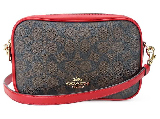 Borsa a spalla in PVC Coach 68168 Rosso