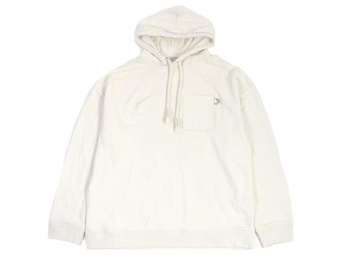 Felpa in pelle con patch Anagram Loewe avorio L Crudo