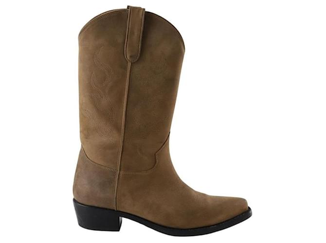 Anine Bing Stivali western in pelle Marrone