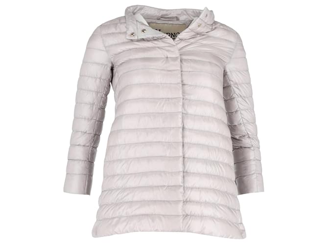 Cappotto imbottito con bottoni Herno in nylon grigio