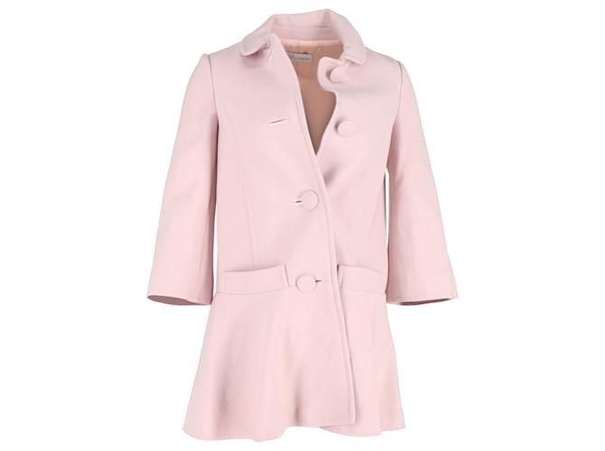 Cappotto a fondo svasato Red Valentino in lana rosa