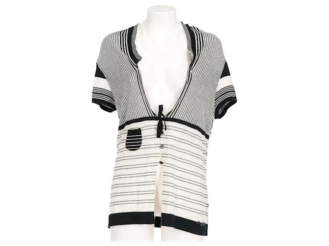 Top in cotone a righe bianche e nere Kenzo - anni 2000 Nero Bianco Sabbia
