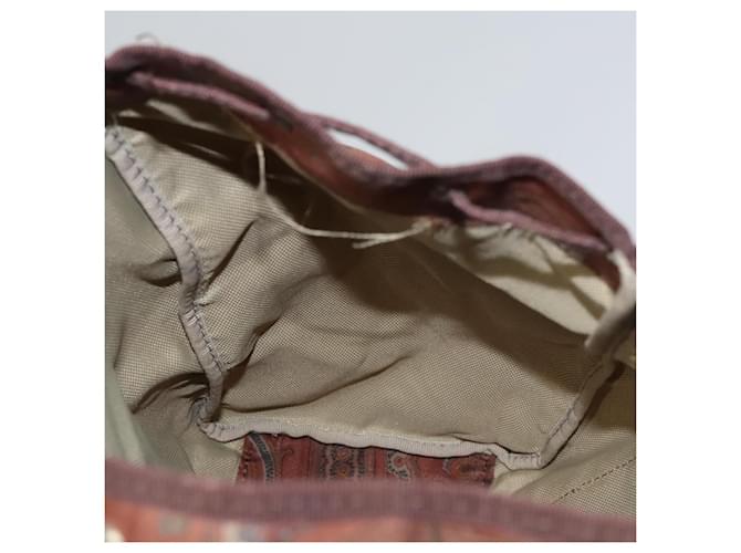 Zaino ETRO in nylon marrone e oro con motivo paisley Auth bs21317 D'oro