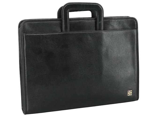 Borsa a mano GIVENCHY in pelle nera Auth bs21067 Nero