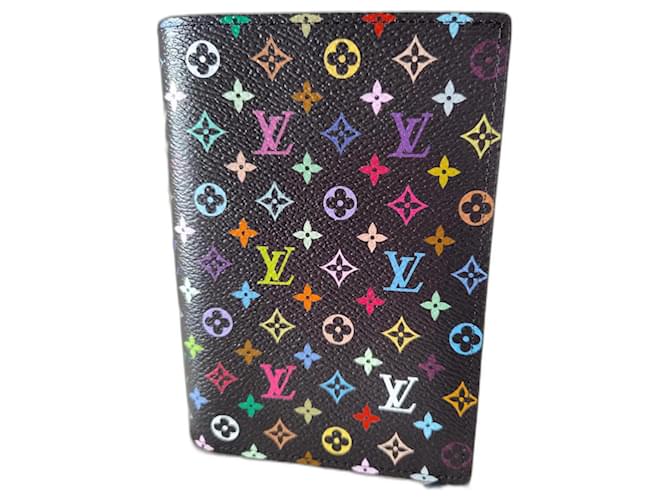 2025 Ed. Louis Vuitton x TM Copertura per Passaporto Takashi Murakami Nero Multicolore