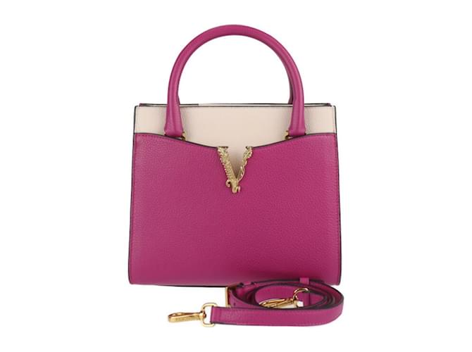 Borsa Versace Virtus in rosa beige