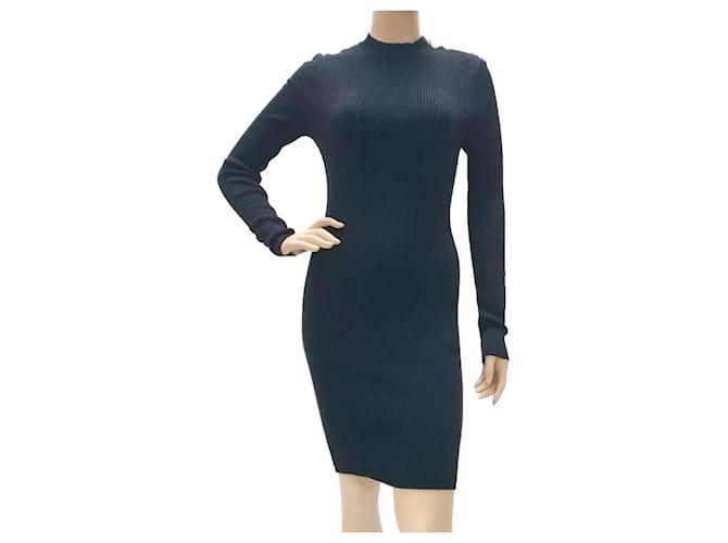 Abito mini in maglia nera Balmain taglia XS/S Nero