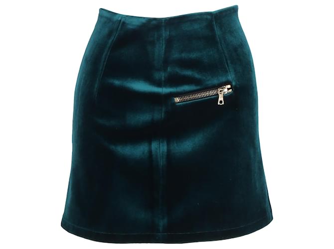 Gonna Mini Sandro in Velluto Verde