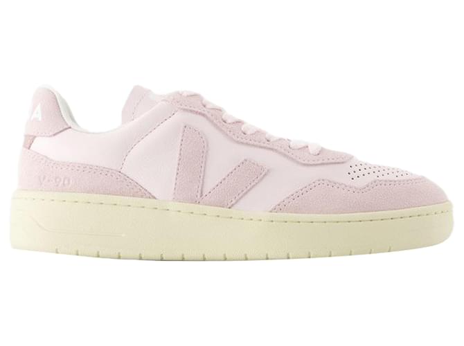 Sneakers V 90 - Veja - Pelle - Rosa