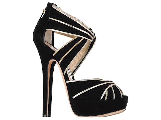 Sandali con piattaforma Koko di Jimmy Choo in suede nero