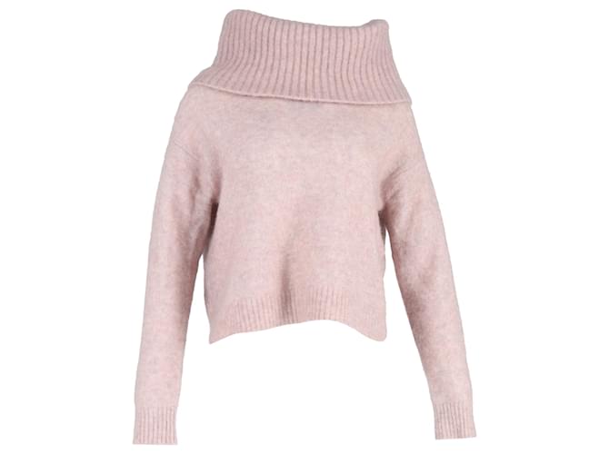 Maglione rosa in lana con collo alto lavorato a maglia di Acne Studios