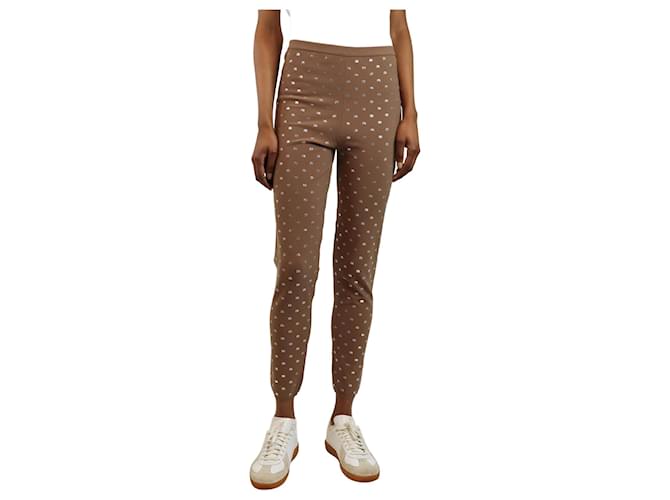 Alexander Wang Leggings in jersey decorati con cristalli marroni - taglia S Marrone