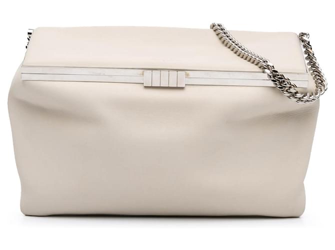 Borsa Charnière in pelle marrone medio Saint Laurent Beige
