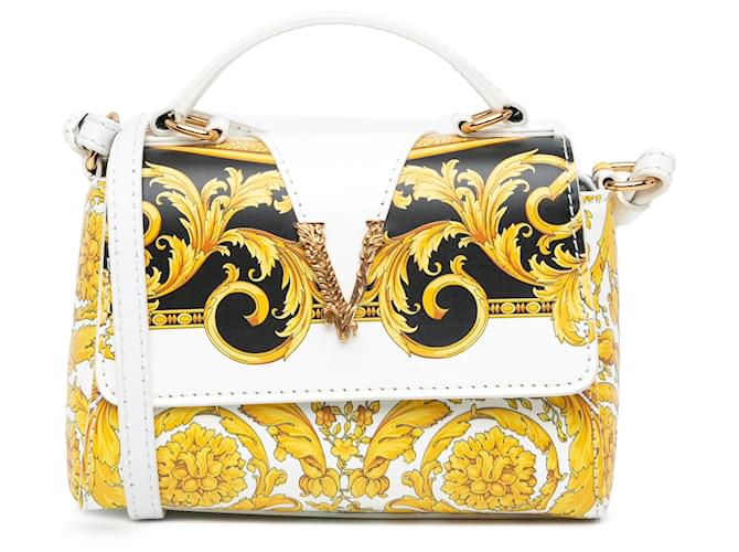 Borsa Virtus Barocco in pelle dorata Versace D'oro