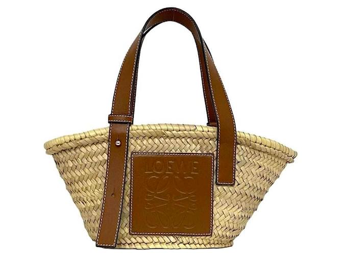 Borsa in pelle beige e marrone Loewe