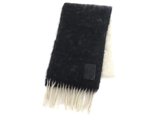 Sciarpa Anagram Loewe in lana mohair Nero Bianco
