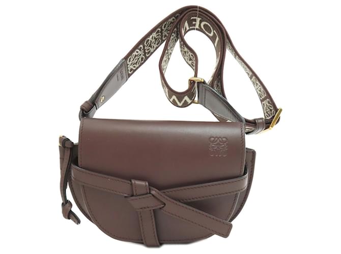 Borsa a spalla Loewe Gate in pelle di vitello Marrone scuro