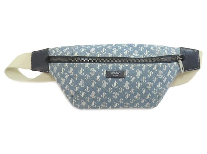 Borsa a tracolla in tela Jimmy Choo Blu Blu chiaro