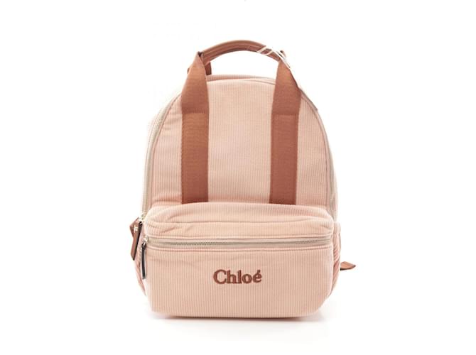Zaino in corduroy Chloé Marrone Rosa